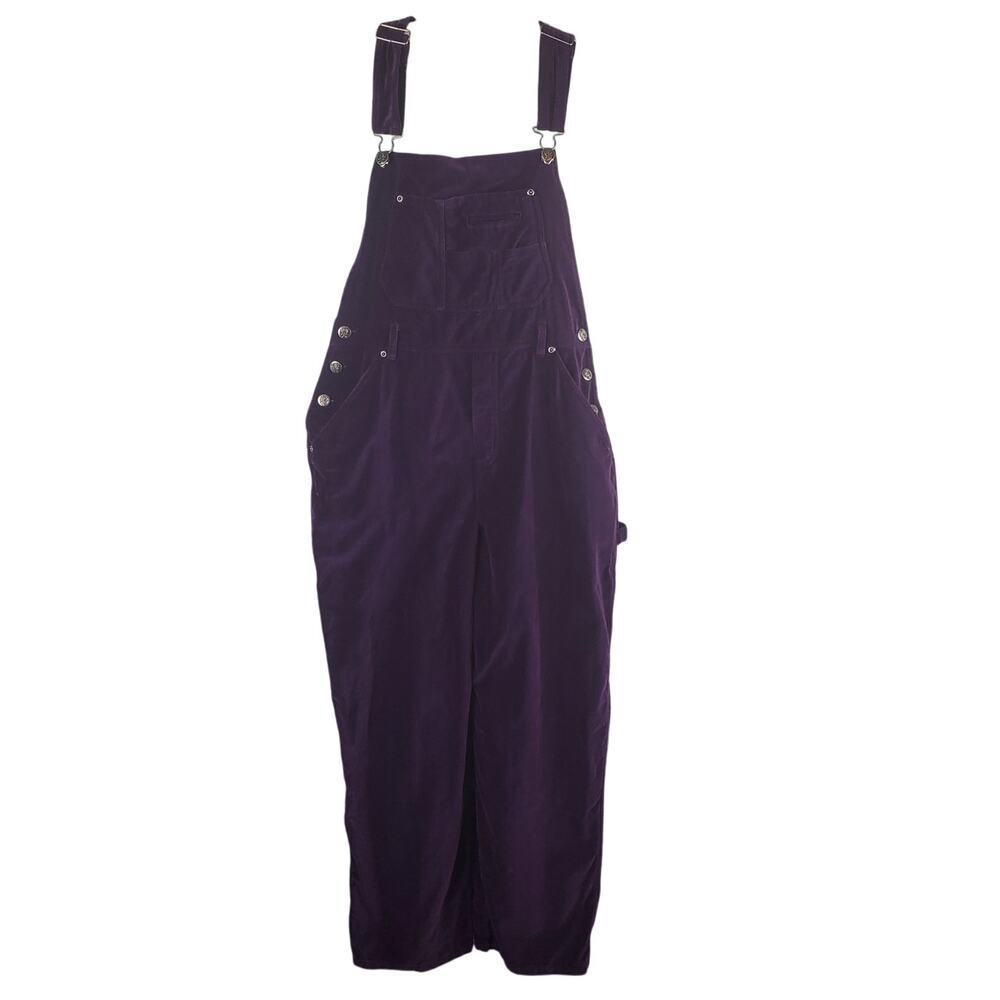 Vintage Rachel's Kids Purple Velvet Jumpsuit Size 16 Y2K Retro Grunge Gothic
